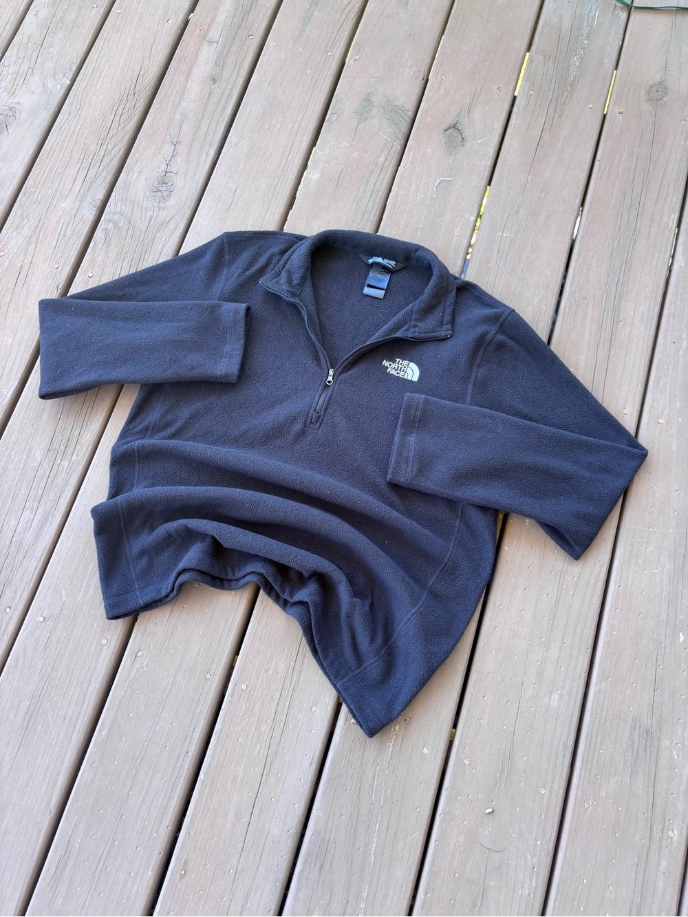 North Face Fleece Pullover Sz S Black Quarter Zip